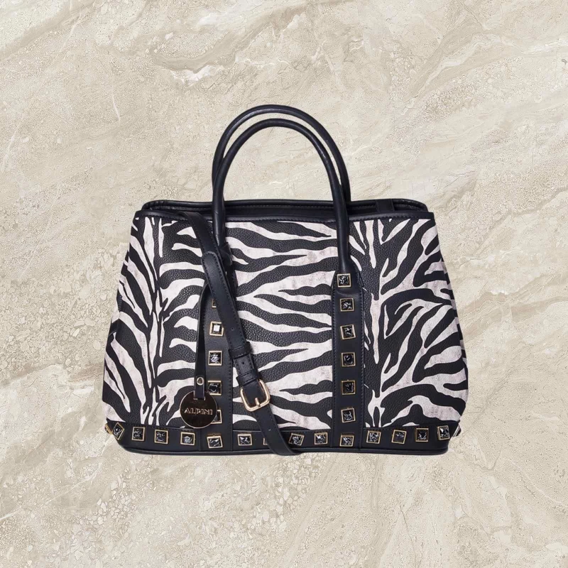 V-store Τσάντα Χειρός Animal Print 19870 + ΔΩΡΟ Nécessaire_ΜΑΥΡΟ