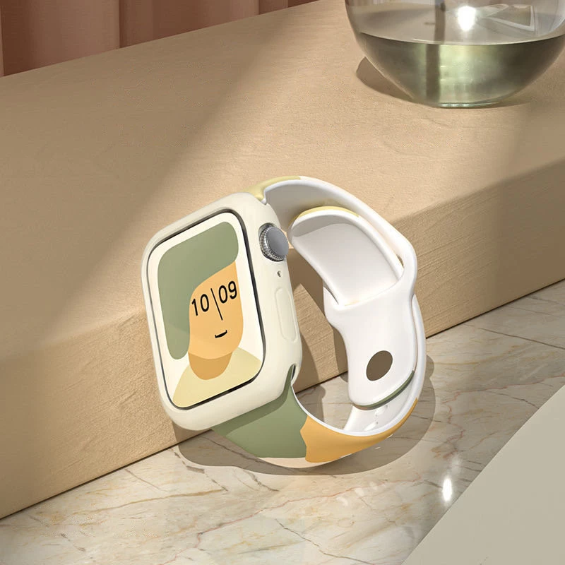Strap Moro Band For Apple Watch 7 / SE / 5/4/3/2 (41mm / 40mm / 38mm) Silicone Strap Watch Bracelet Pattern 1
