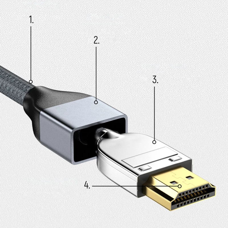 Wozinsky HDMI cable 2.1  8K 60 Hz 48 Gbps / 4K 120 Hz / 2K 144 Hz 1m silver (WHDMI-10)