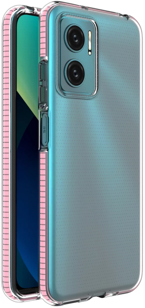 Spring Case cover gel TPU cover with colored frame for Xiaomi Redmi 10 light pink