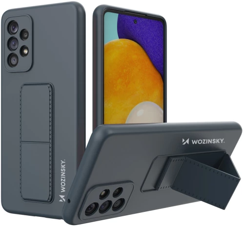 Wozinsky Kickstand Case silicone stand cover for Samsung Galaxy A73 navy blue