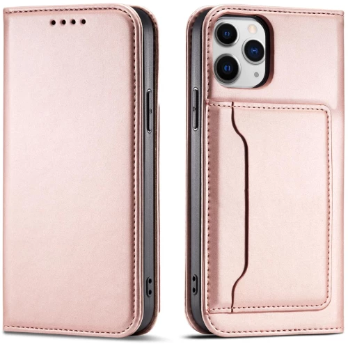 Magnet Card Case for iPhone 12 Pro Max Pouch Card Wallet Card Holder Pink