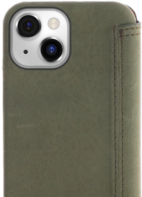 Minim (MM-10386) Minim Book Case - Olive Green, Apple iPhone 14