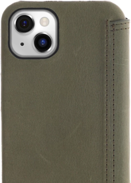 Minim (MM-10392) Minim Book Case - Olive Green, Apple iPhone 14 Plus