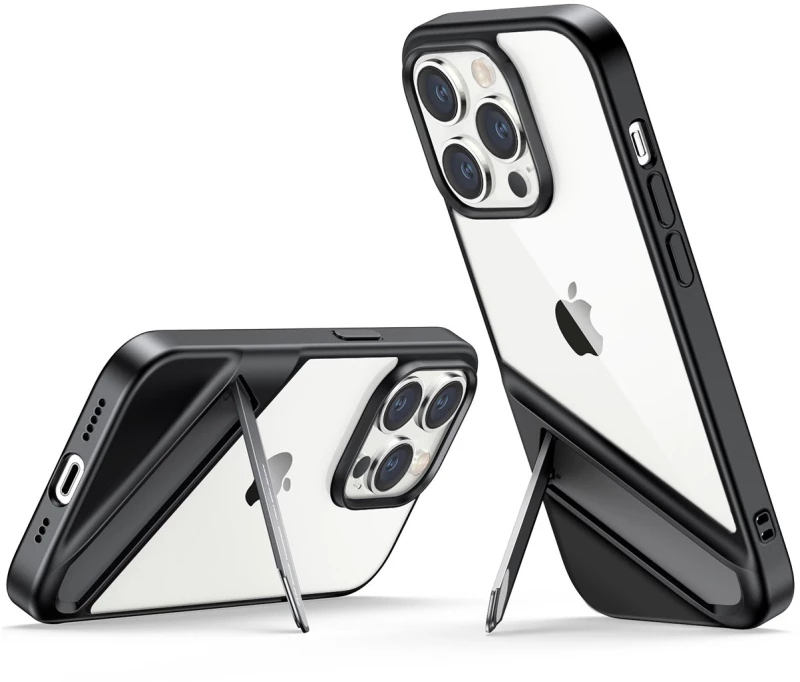 Ugreen LP635 Kickstand Protective Case Hard Cover with Gel Frame and Built-in Stand for iPhone 14 Pro Black (90926)