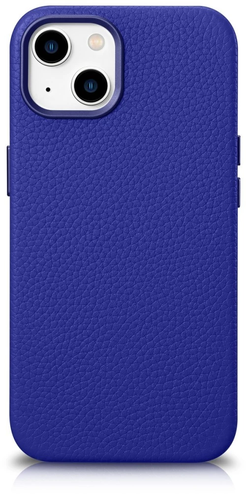 iCarer Litchi Premium Leather Case iPhone 14 Magnetic Leather Case with MagSafe Dark Blue (WMI14220709-DB)