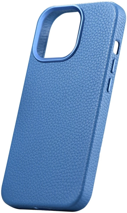 iCarer Litchi Premium Leather Case iPhone 14 Pro Max Magnetic Leather Case with MagSafe Light Blue (WMI14220712-LB)