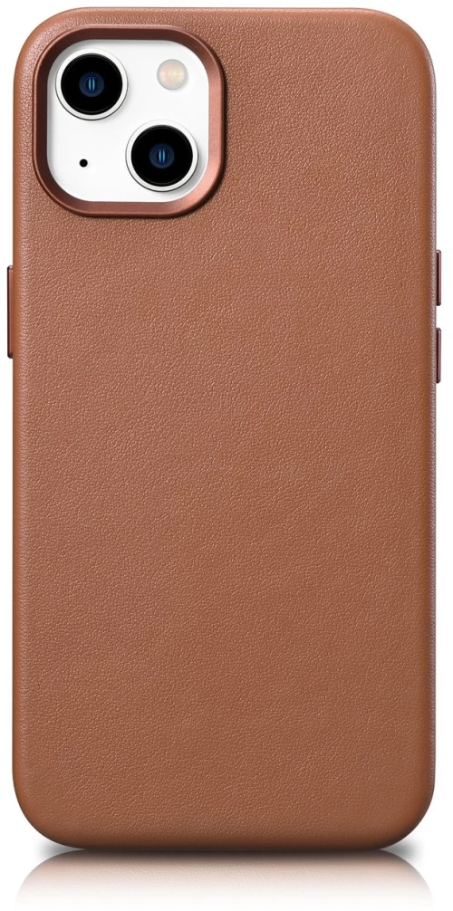 iCarer Case Leather Case Cover for iPhone 14 Plus Brown (MagSafe Compatible)
