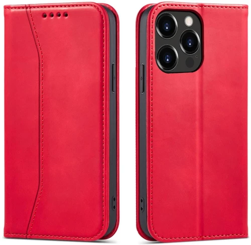 Magnet Fancy Case case for iPhone 14 Pro Max flip cover wallet stand red