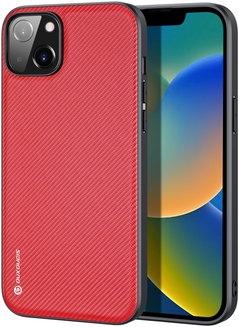 Dux Ducis Fino case cover made of nylon for iPhone 14 Plus red