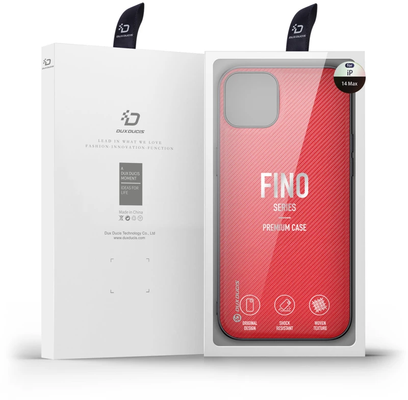 Dux Ducis Fino case cover made of nylon for iPhone 14 Plus red