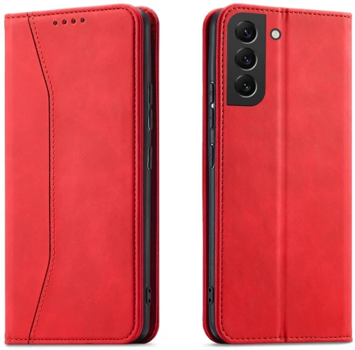 Magnet Fancy Case for Samsung Galaxy S23 Ultra Cover with Flip Stand Wallet Red