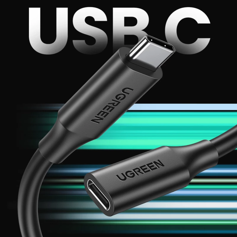 Ugreen cable extension adapter USB C (male) - USB C (female) 100W 10Gb/s 1m black