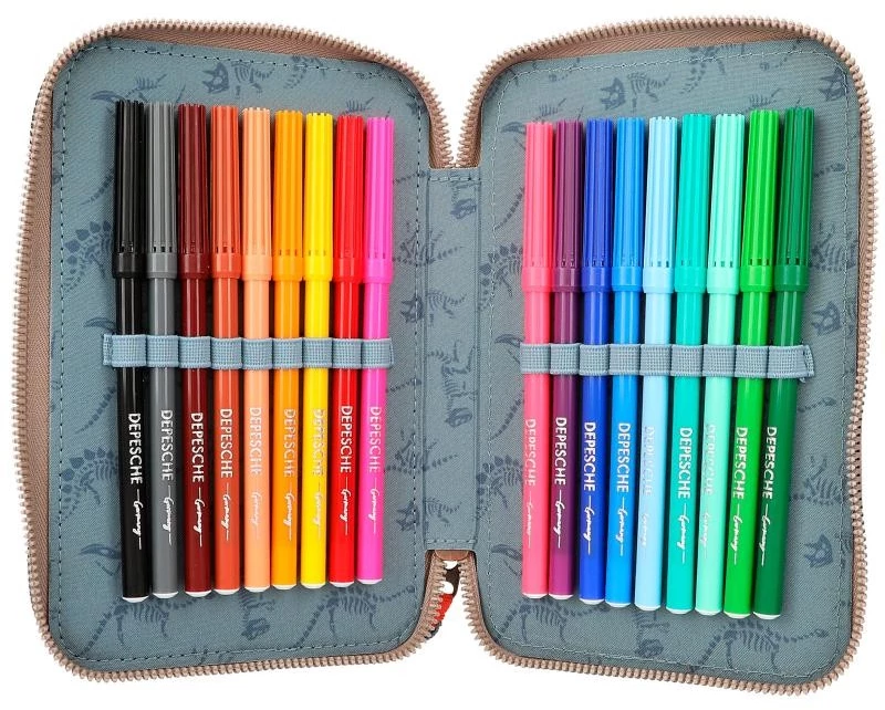 Dino World Triple Pencil Case LED Khaki Brown (412381) / Toys