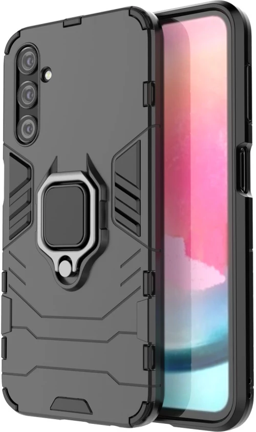 Ring Armor case for Samsung Galaxy A24 4G armored cover magnetic holder ring black