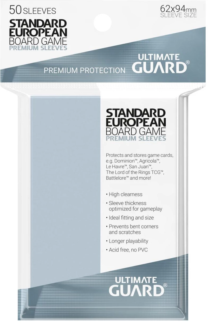 Ultimate Guard Premium Soft Sleeves for Board Game Cards Standard European (50)