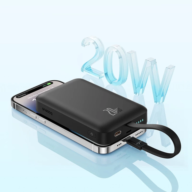 Baseus Magnetic Mini MagSafe Power Bank 10000mAh 20W με Θύρα USB-C Power - Black