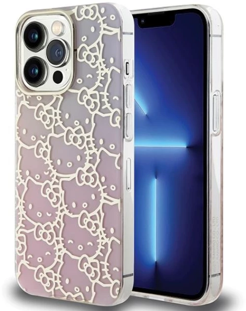 Hello Kitty IML Gradient Electrop Crowded Kitty Head Case for iPhone 14 Pro - Pink