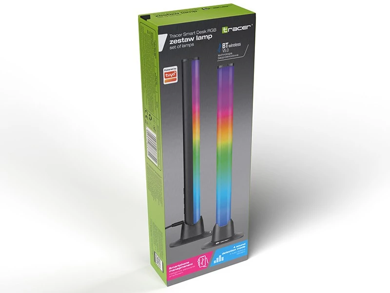 Tracer SET OF LAMPS SMART DESK RGB TUYA APP Smart table lamp Bluetooth Black