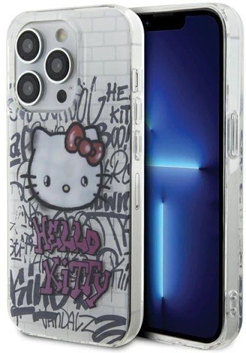 Hello Kitty IML Kitty On Bricks Graffiti case for iPhone 14 Pro Max - white