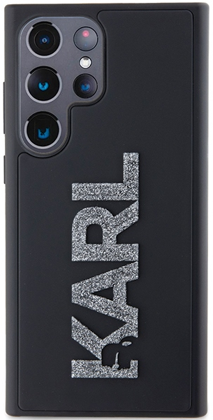 Karl Lagerfeld 3D Rubber Glitter Logo case for Samsung Galaxy S23 Ultra - black