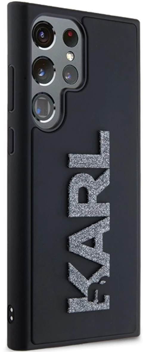 Karl Lagerfeld 3D Rubber Glitter Logo case for Samsung Galaxy S23 Ultra - black