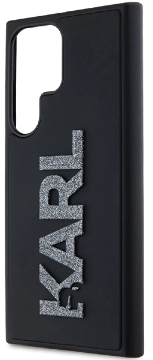 Karl Lagerfeld 3D Rubber Glitter Logo case for Samsung Galaxy S23 Ultra - black