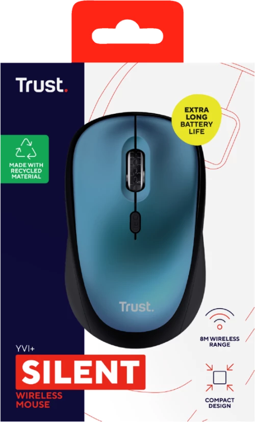 TRUST YVI+ WIRELESS MOUSE ECO BLUE / Computers