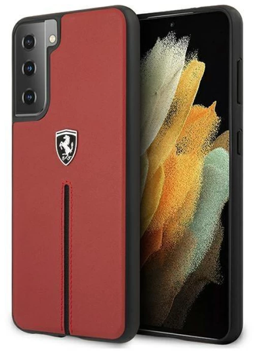 Ferrari FEOSIHCS21MRE S21+ G996 red hardcase Off Track Leather Nylon Stripe
