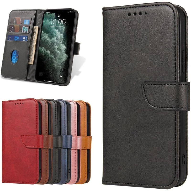 Magnet Case elegant bookcase type case with kickstand for Realme X50 Pro 5G black