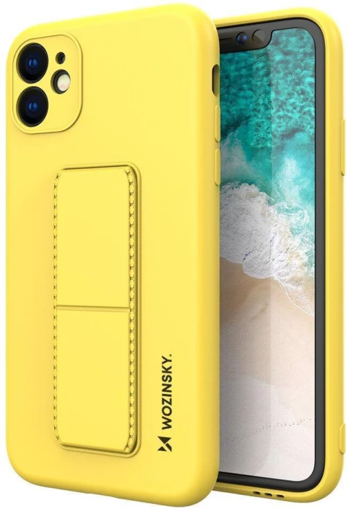 Wozinsky Kickstand Case silicone case with stand for iPhone 12 Pro Max yellow