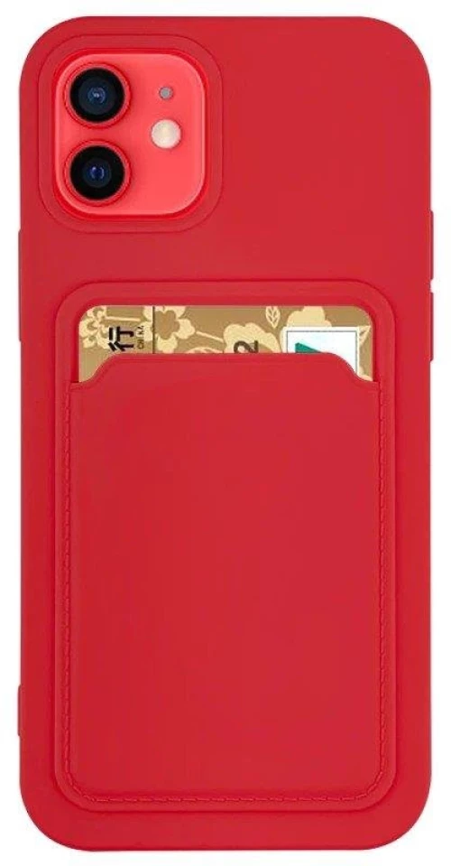 Card Case silicone wallet case with card holder documents for Samsung Galaxy S21+ 5G (S21 Plus 5G) red