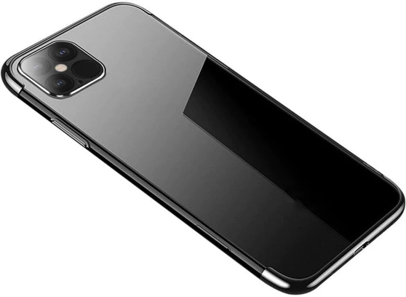 Clear Color Case Gel TPU Electroplating frame Cover for Samsung Galaxy S21+ 5G (S21 Plus 5G) black