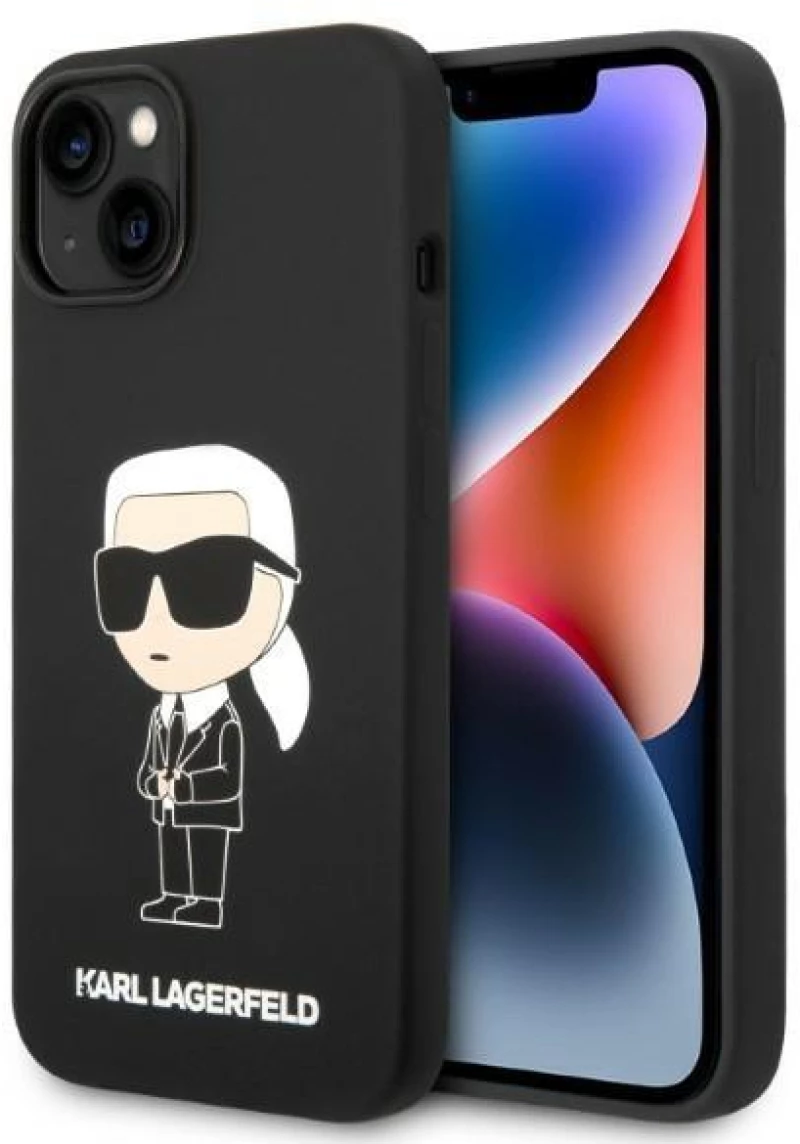 Karl Lagerfeld KLHMP14MSNIKBCK iPhone 14 Plus 6.7" hardcase black/black Silicone Ikonik Magsafe