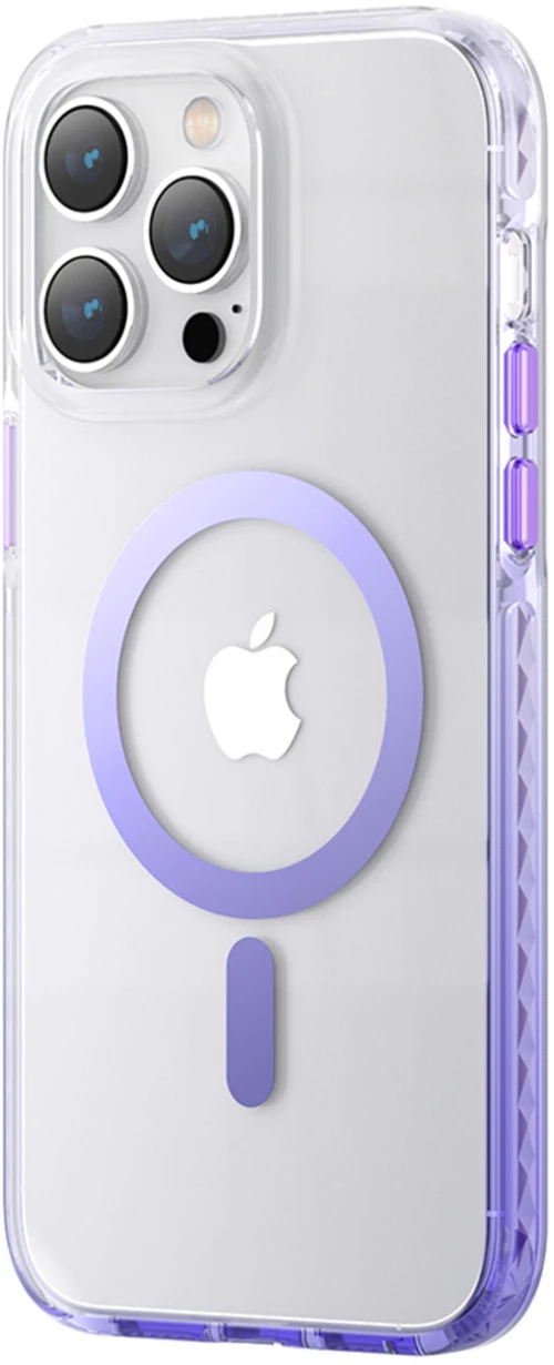 Kingxbar PQY Ice Crystal Series magnetic case for iPhone 14 Plus MagSafe purple