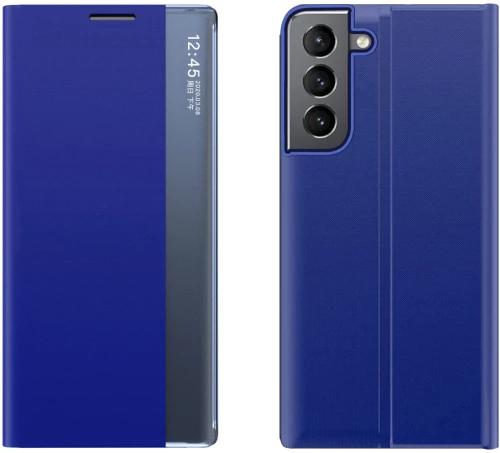 New Sleep Case for Samsung Galaxy S23 cover with flip stand blue