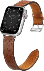 Strap Leather Apple Watch SE, 8, 7, 6, 5, 4, 3, 2, 1 (41, 40, 38 mm) bracelet brown