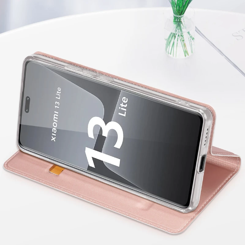 Dux Ducis Skin Pro Case for Xiaomi 13 Lite Flip Card Wallet Stand Gold