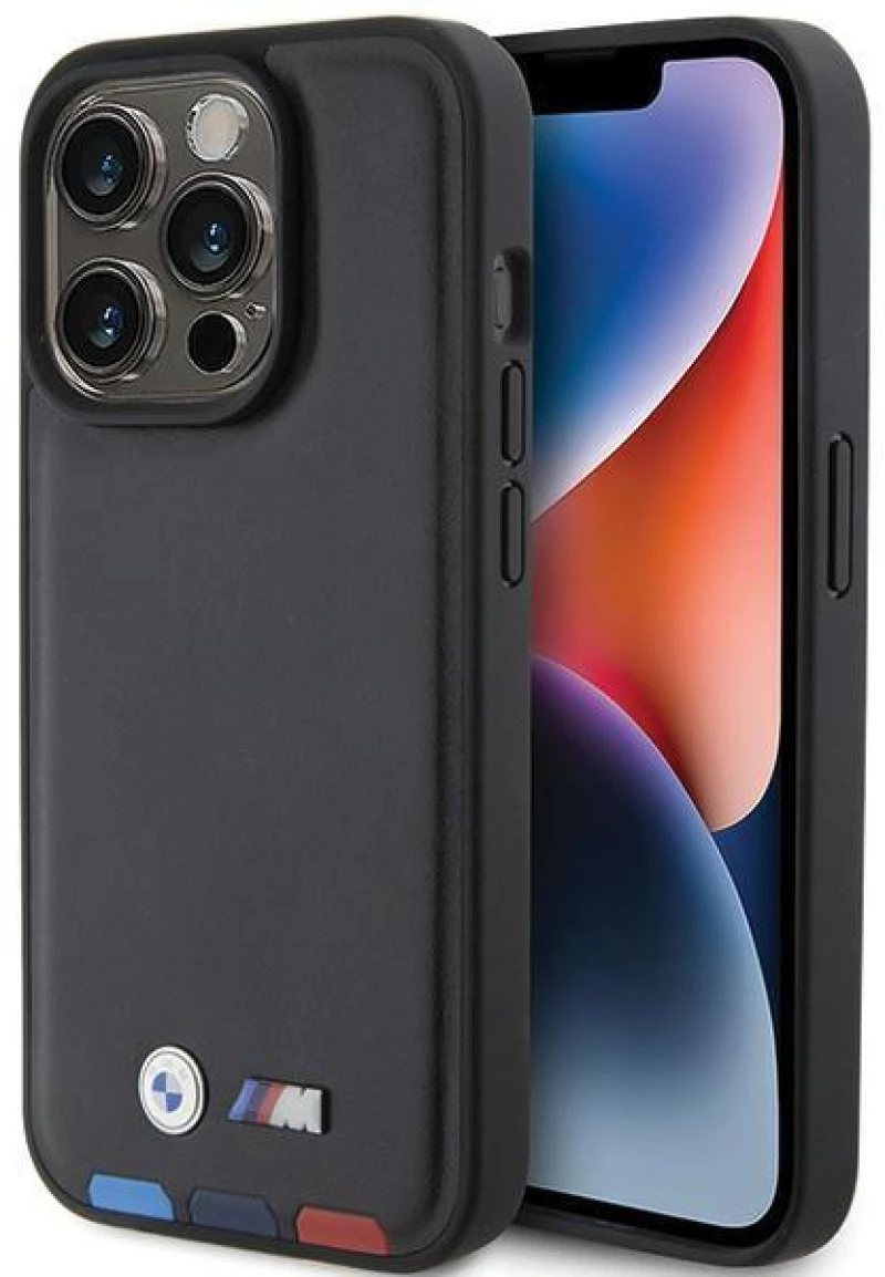BMW BMHCP15L22PTDK iPhone 15 Pro 6.1" black/black Leather Stamp Tricolor