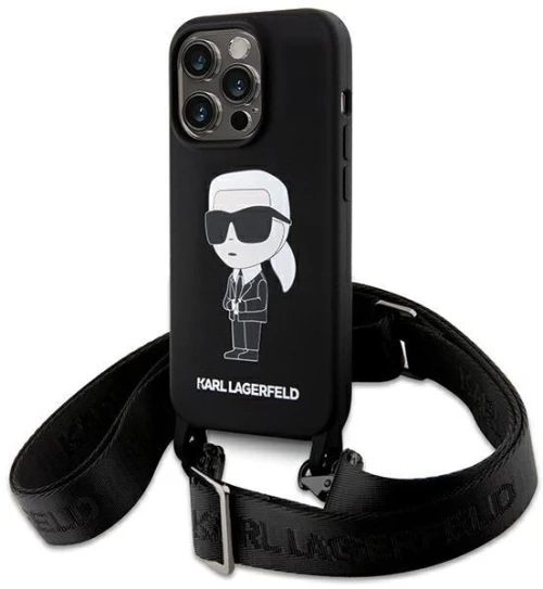 Karl Lagerfeld KLHCP15LSCBSKNK iPhone 15 Pro 6.1" hardcase black/black Crossbody Silicone Ikonik