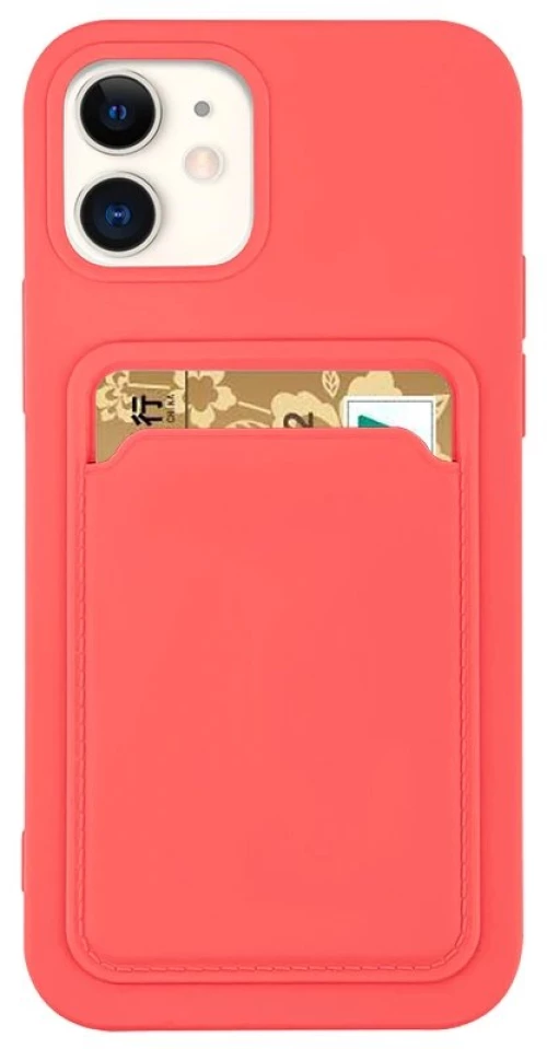 Card Case Silicone Wallet Wallet with Card Slot Documents for iPhone 12 Pro Max Orange