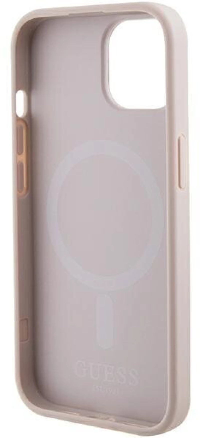 Guess Saffiano MagSafe case for iPhone 15 Plus - pink