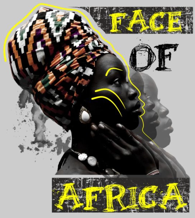 Τσάντα αγοράς Face of Africa - White