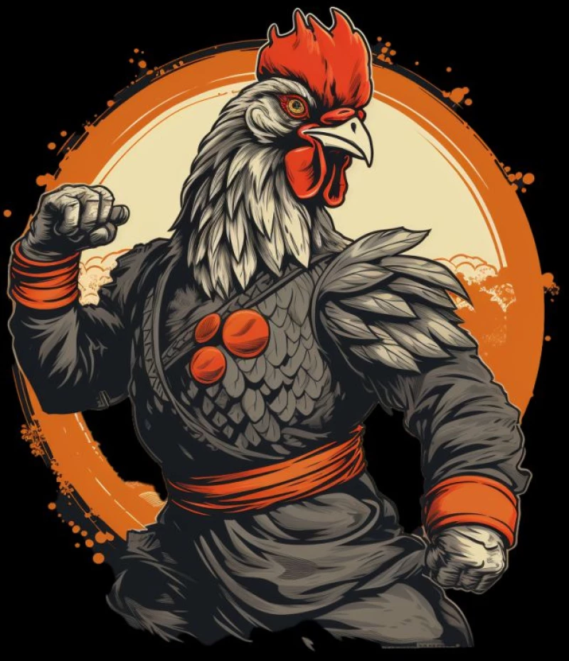 Karate rooster φούτερ - BLACK