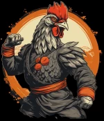 Karate rooster φούτερ - BLACK