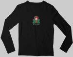Frida Kahlo Meeple μακρυμάνικο παιδικό T-shirt - BLACK