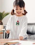 Frida Kahlo Meeple μακρυμάνικο παιδικό T-shirt - BLACK