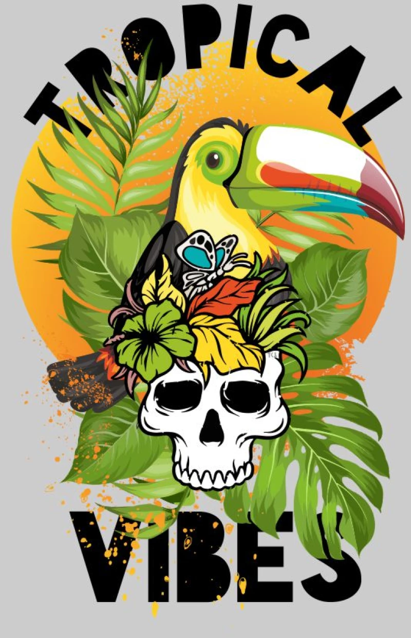 Tropical vibes t-shirt - RED