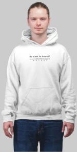 Be Kind To Yourself Φούτερ Με Κουκούλα - WHITE