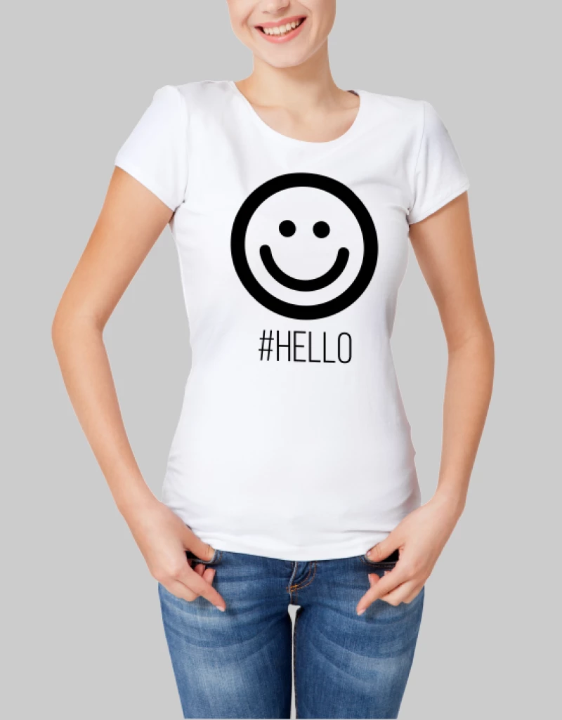 Hello woman t-shirt - FUCHSIA